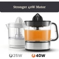 thumbnail image 2 of ETS623 BPA-Free 40-Watt Electric Citrus Juicer, Compact, Large Volume, Pulp Control, Oranges, Lemons, Limes, Grapefruits with Easy Pour Spout, 24oz, Black/Stainless Steel, 2 of 4