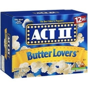 Angle View: ACT II Butter Lovers Microwave Popcorn, 3 Oz., 12 Count