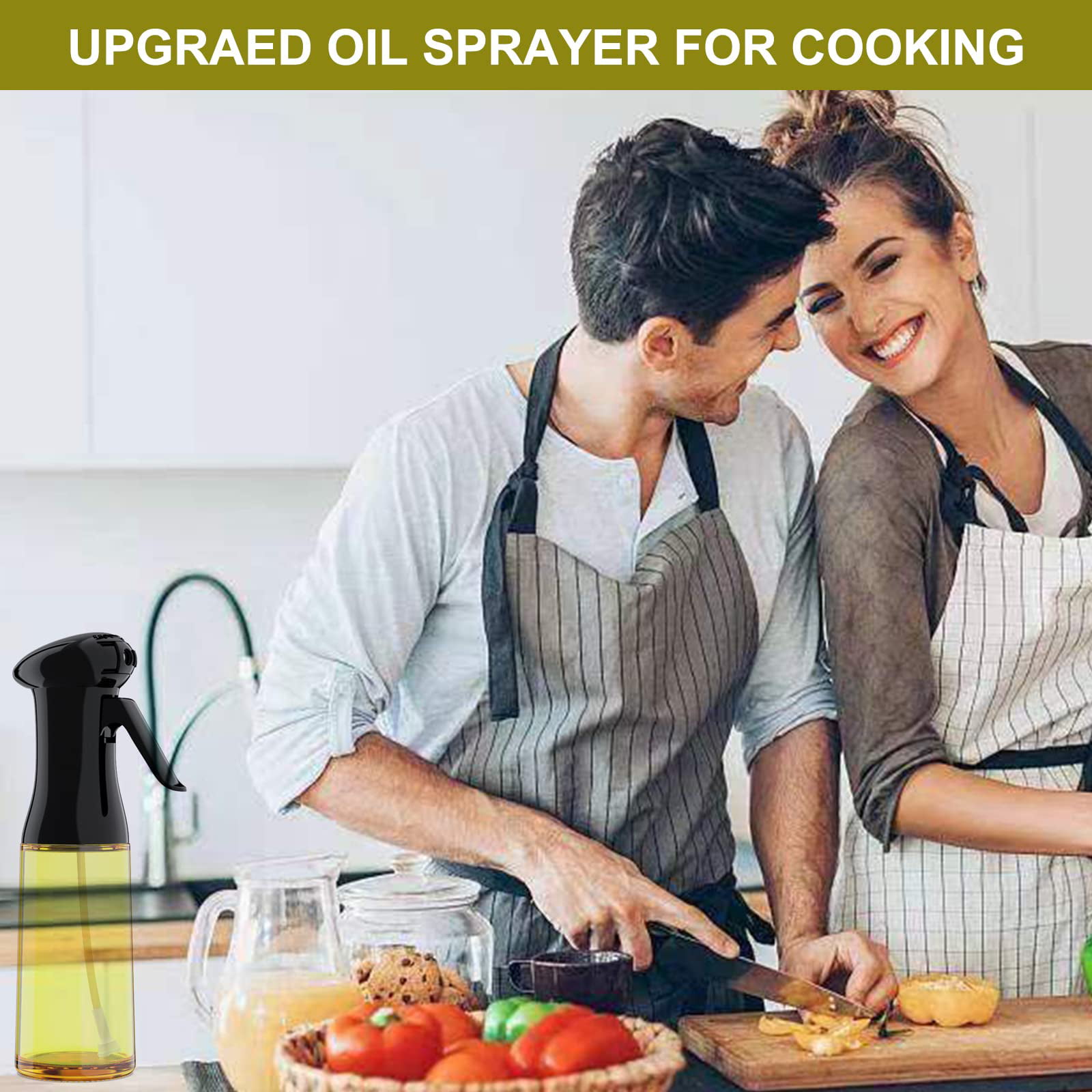GMISUN Oil Sprayer for Cooking, 2 Pack Olive Oil Spray Bottle, 10oz  Food-Grade Plastic Oil Spritzer Mister, Refillable Oil Dispenser Bottle for  Salad