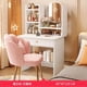thumbnail image 1 of Girl Container Dressing Table Mirror Chair Wood Classic Dressing Table Led Lights Coiffeuses De Chambre Furniture Comfortable My Lux Decor Round, 1 of 30