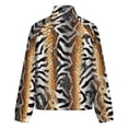 thumbnail image 6 of Jackets for Women Winter Coat Jackets Flannel Stand Collar Jacket(Animal Print Fabric Design Pattern,Size:S-4XL), 6 of 7