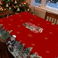 thumbnail image 4 of 2025 & CISIL - Short Plush Rectangular Tablecloth For Christmas, Featuring Red Snowmen And Christmas Decorations, Waterproof Christmas Tablecloth, Party Decorations, 4 of 4