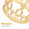 thumbnail image 5 of Adornos de corona barroca para tarta, tiara, decoración de postres, tocado de novia (dorado, diamantes de imitación blancos), 5 of 5