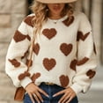 thumbnail image 4 of Pullover Graphique Cœur Sherpa pour Femmes Col Rond Manches Longues Chandail en Molleton en Polaire Duveteux, 4 of 5
