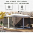 thumbnail image 3 of Outsunny 10' x 12' Replacement Mesh Sidewall Netting for Patio Gazebos and Canopy Tents with Zippers (Sidewall Only), White, 3 of 9