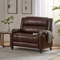 thumbnail image 2 of GDF Studio Upham Contemporary Faux Leather Oversized Pushback Recliner, Dark Brown and Espresso, 2 of 11