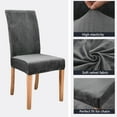 thumbnail image 5 of Velvet Dining Room Chair Covers,Stretch Super Fit Chair Slipcovers Removable Washable Non-slip Modern Soft Chair Protector for Hotel Kitchen Banquet Wedding-4-Dark gray, 5 of 9