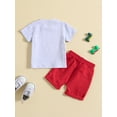 thumbnail image 3 of Wassery 4th of July Baby Boys Independence Day Outfits Dinosaur/Letter Print Short Sleeve T-shirt and Shorts 2Pcs 3M 6M 12M 18M 24M 3T Toddle Summer Casual Clothes Set 0-3T, 3 of 9