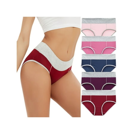 

Unique Bargains Women s Plus Size 5 Packs High Rise Brief Stretchy Underwear