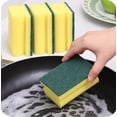 thumbnail image 3 of Esponja para fregar de alta resistencia (amarilla), 10 piezas, esponja de limpieza y lavado de platos de doble cara para limpieza de cocina, baño y hogar Rojo Verde, 3 of 5