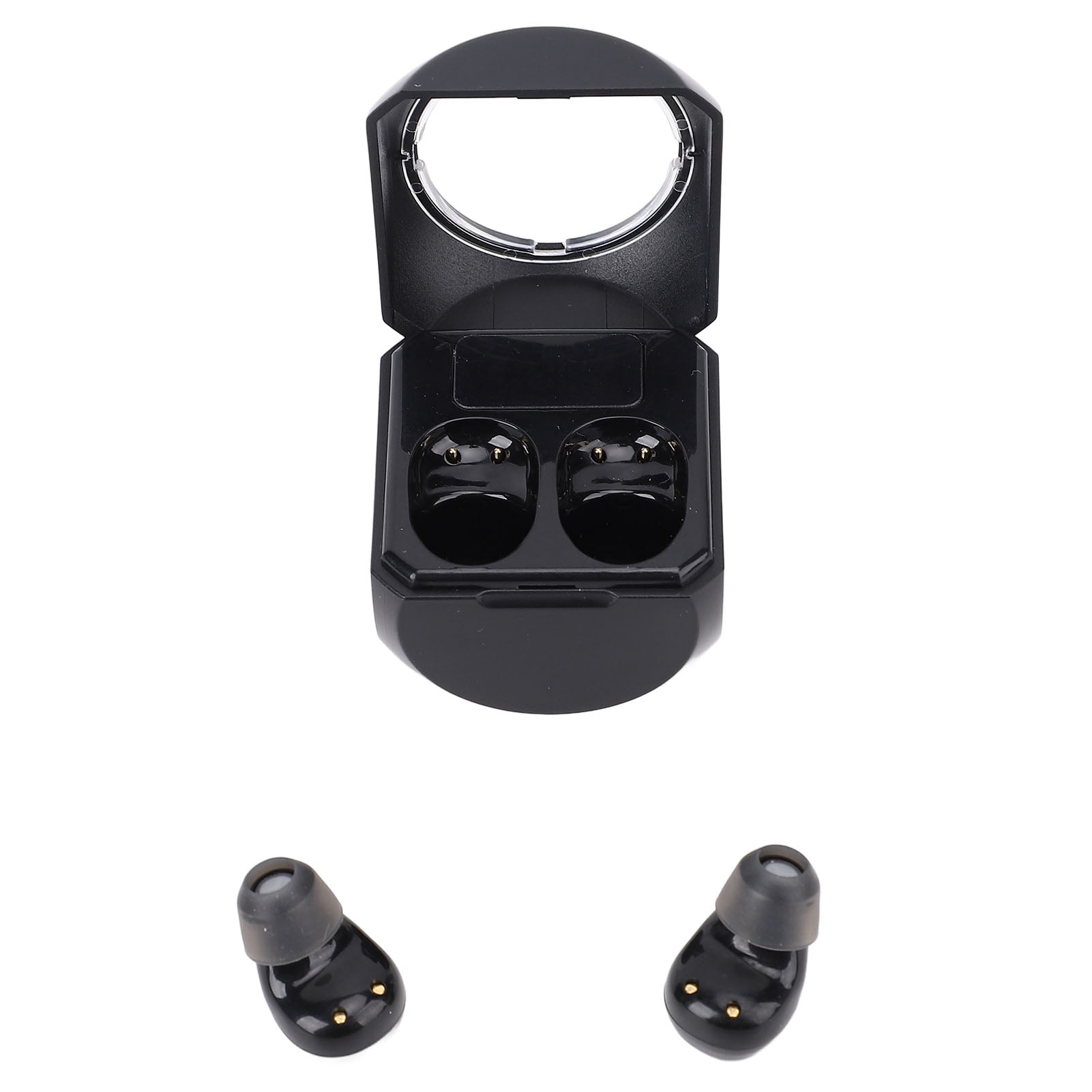Black Earbuds Long Playtime Rechargeable  Earphones with Charging Case Eartips for Business Sleeping