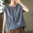 thumbnail image 2 of TAGOLD Summer Casual Tops,Plus Size T-shirt Blouse for Womens, Women's Summer Loose Small Flying Sleeves Chiffon Curling Short-sleeved Round Neck Tops/shirts,Short Sleeve Round-Neck Blouses & Shirts, 2 of 5
