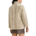 thumbnail image 3 of Women's Faux Fur Coat Lapel Warm Overcoat with Pockets Winter Fluffy Jackets S Khaki, 3 of 6