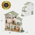 thumbnail image 2 of Best Choice Products 3-Story Wooden Dollhouse with 40 Accessories, Modern Doll House Pretend Play Set - Sage, 2 of 8