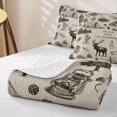 thumbnail image 4 of Manfei Jungle Bear Deer Twin Quilt Set 2 Pieces,Adventure RV Accessories Twin Coverlet Set,Beige Brown,1 Bedspread and 1 Pillowcase, 4 of 7