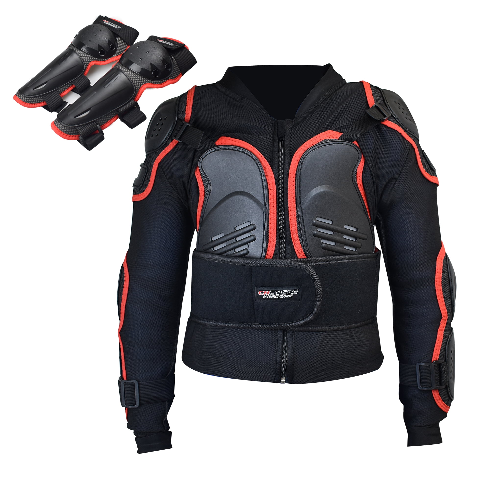 Adult Moto Downhill Racing Armored Jacket & Knee Elbow Gear Chest Back Protector