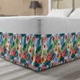 thumbnail image 1 of Aloha Bed Skirt, Abstract Jungle Nature Flourish Motifs with Painting Effect Summer Rainforest Theme, Elastic Bedskirt Dust Ruffle Wrap Around for Bedding Decor, 4 Sizes, Multicolor, by Ambesonne, 1 of 2