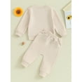thumbnail image 4 of Bagilaanoe 2PCS Toddler Baby Boy Pants Set  Long Sleeve Sweatshirt Tops + Sweatpants 6M 12M 18M 24M 3T Kids Casual Sweatsuits, 4 of 9