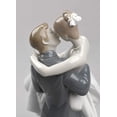 thumbnail image 2 of LLADR Figurine Couple The Happiest Day Couple Figurine in Gloss Porcelain. Wedding Decorative Figure. Porcelain Bride and Groom. NA White and Gold, 2 of 4
