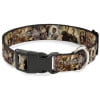Supernatural Pet Collar, Dog Collar Plastic Buckle, Supernatural Character Saintly Icons Skull Roses, 7 to 8.5 Inches 0.5 Inch Wide