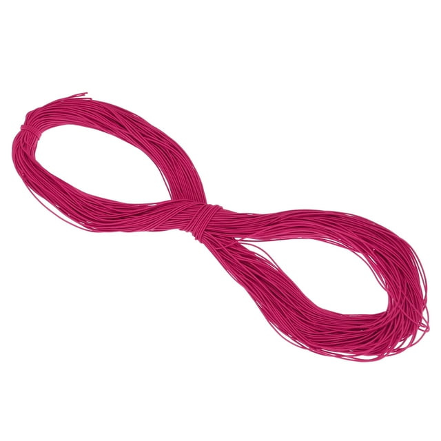 Uxcell Elastic Cord Heavy Stretch String Rope for Crafting DIY Sewing Hook Straps Camping Tie Down Strap Rose Red 1.5mm x 100m