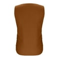 thumbnail image 6 of Stylish Olyvenn Tank Top with Built in Bra for Women Casual Summer Sleeveless Tops Slim Fitted V Neck Ruched Cami Shirts Brown M, 6 of 7