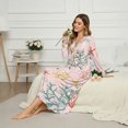 thumbnail image 3 of SEANATIVE Long Sleeve Nightgown for Women Cozy Full Length Bedroom Pajama Dress, Soft Sleepshirt Button Front Sleepshirt Nightshirts, XL, Starfish Sea Shell Coral Pink, 3 of 7