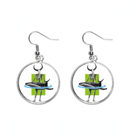 bull-headed cape whale show ear dangle silver drop ear jewelry woman