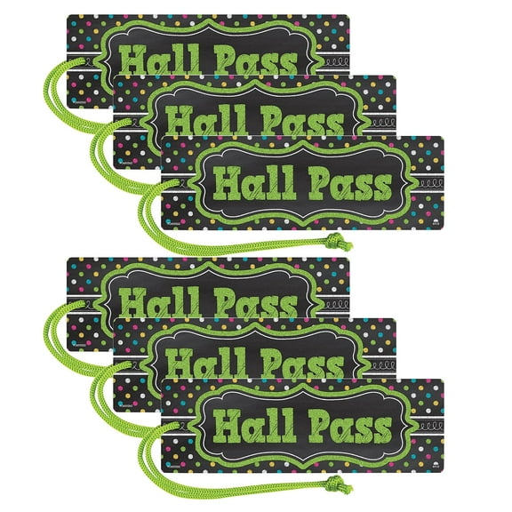Teacher Created Resources Chalkboard Brights Magnetic Hall Pass, Pack of 6