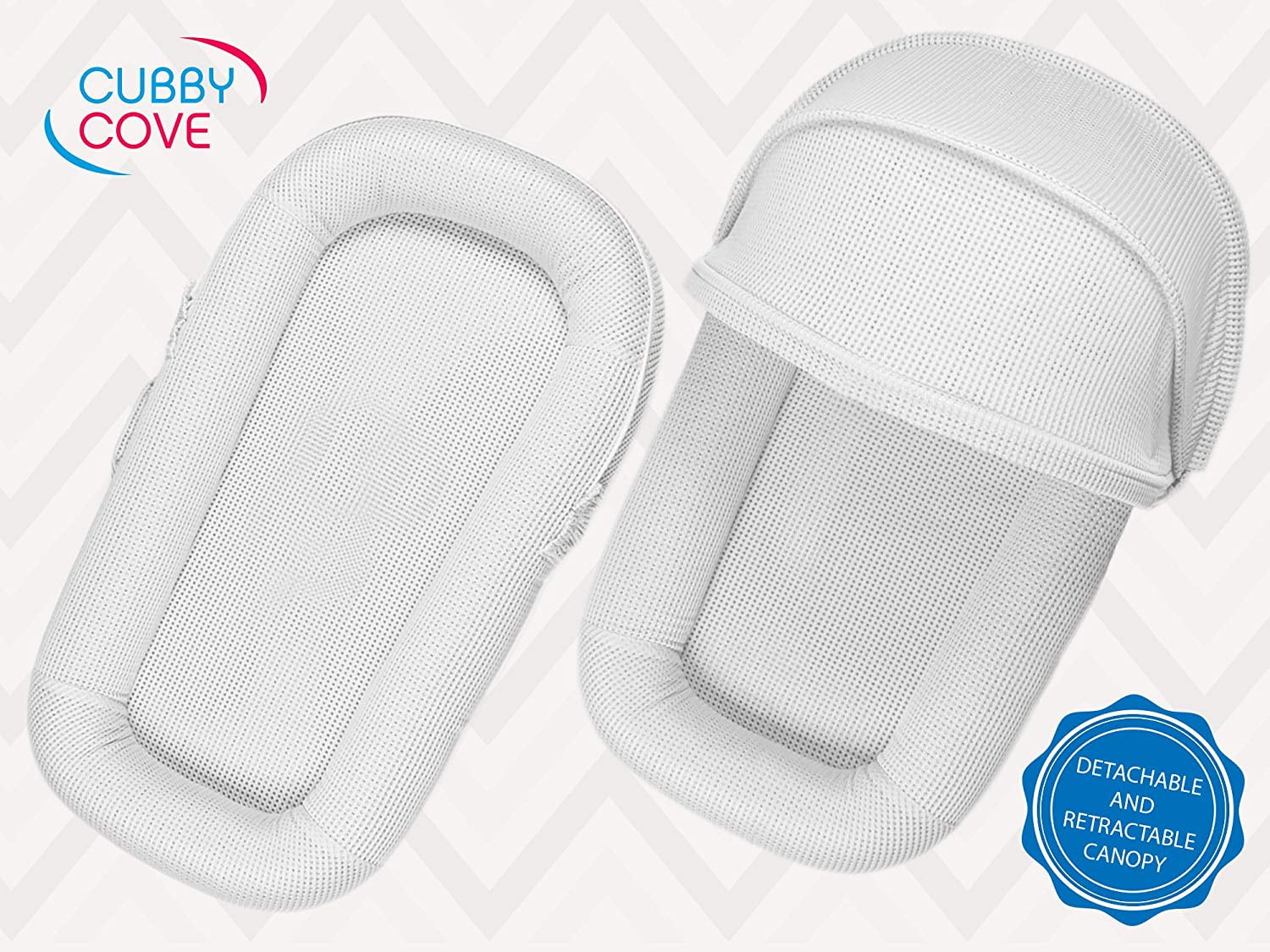 Tummy Time and Playing; Canopy Included The New CubbyCove Travel White Travel Extra Soft Nest for Cosleeping Now Foldable and Super Portable The Truly Breathable Baby Lounger 
