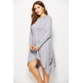 thumbnail image 4 of U.Vomade Women's Fall Plus Size Dress Solid Color Round Neck Long Sleeve Pocket Dress, 4 of 7