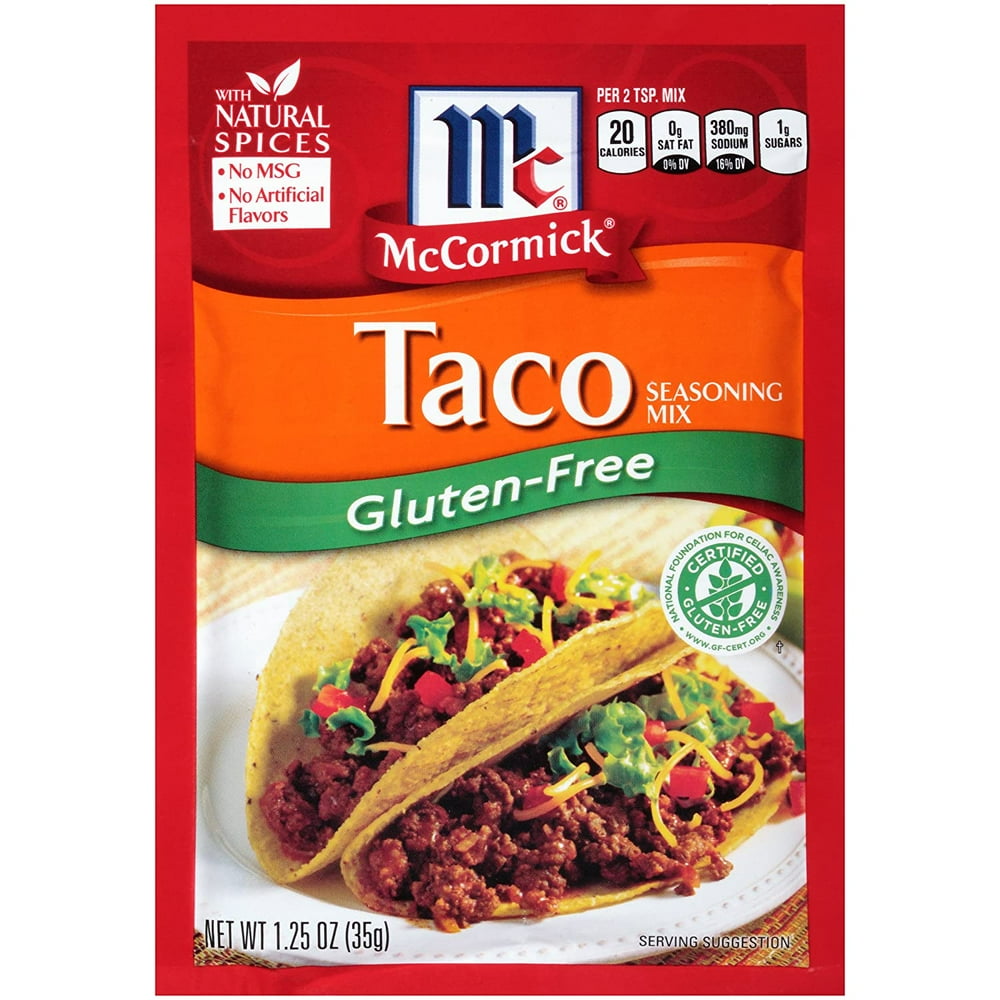 McCormick Gluten Free Taco Mix, 1.25 oz, Pack of 12
