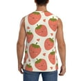 thumbnail image 4 of Lsque Hand Drawn Strawberry Print Men's Cotton Blend Sleeveless Muscle Shirts (S-3XL)- Moisture Wicking, Odor Protection, UPF 30+,X-Large, 4 of 8