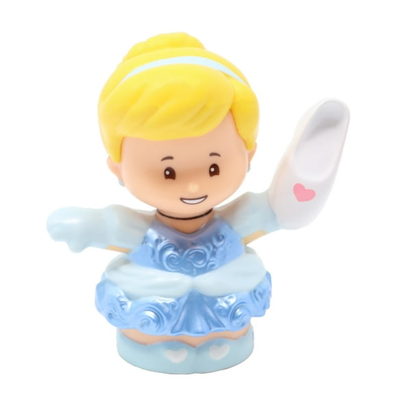 Replacement Part for Collectible Fisher-Price Little People Princess Cinderella Castle Playset FHG48 - Replacement Cinderella Figure with Blue Dress Holding White Glass Slipper