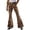 Gold, variant on CUSTG Men Leisure Trousers Leopard Print Bootcut Flare Denim Jeans Mid Rise Button Zip Waist Pocket Vintage Streetwear Everyday Travel Outdoor Adventures Trousers