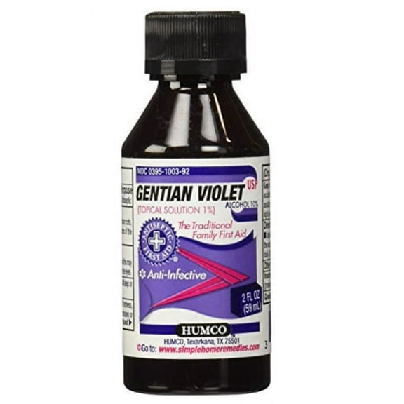 4 Pack - Gentian Violet Topical Solution 1% anti-infective - 2 OZ (59 mL)