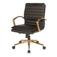 thumbnail image 4 of OSP Home Furnishings Mid-Back Faux Leather Chair with Gold Finish in Black Faux Leather, 4 of 5