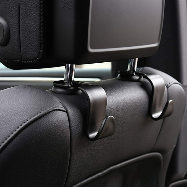 Fanceye 4-Pack Car Back Seat Headrest Hooks For Car Handbag Clothes Coats Grocery Bags Black