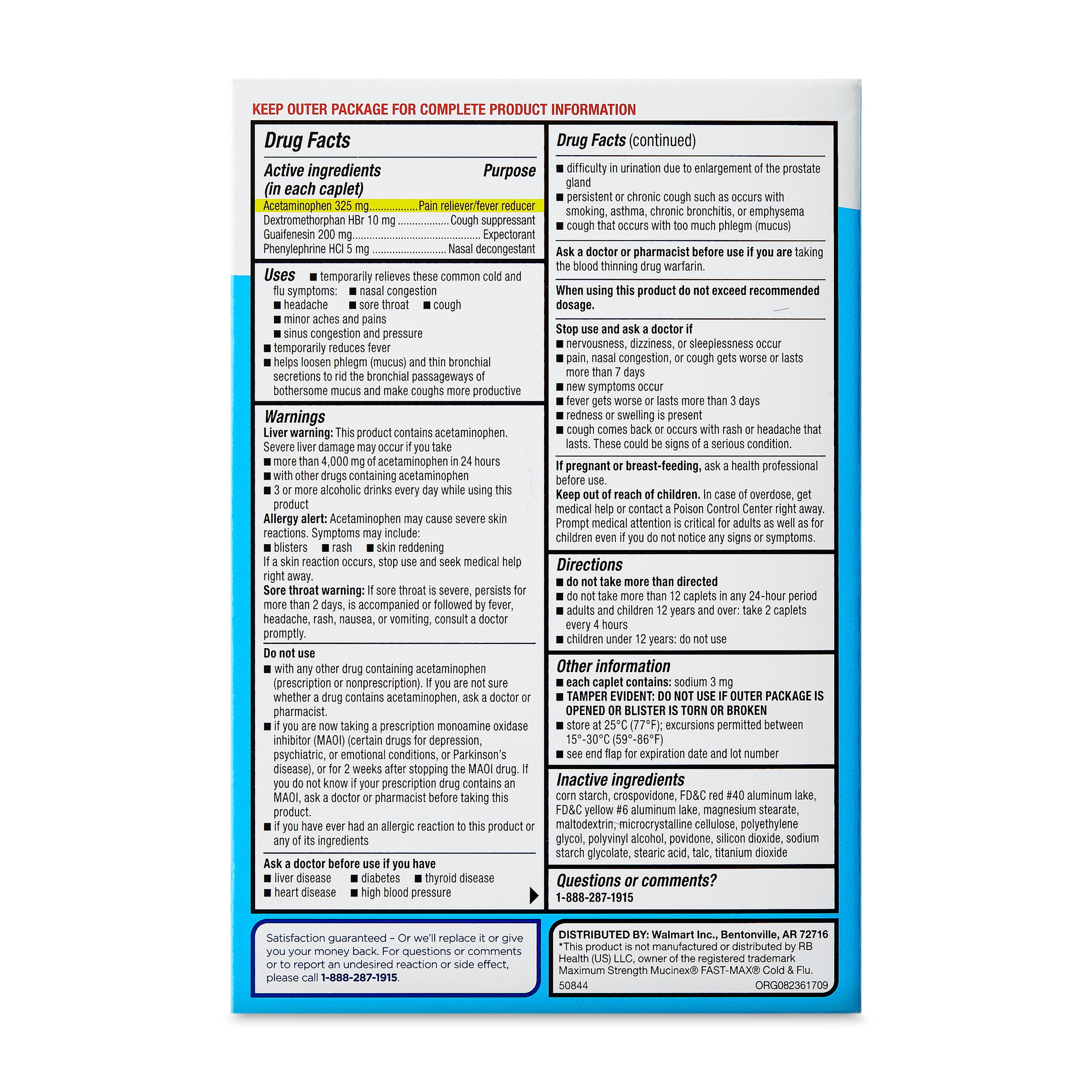 Equate Maximum Strength Daytime & Nighttime Cold and Flu Relief Caplets, 20 Count