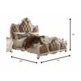 thumbnail image 2 of 74" X 89" X 78" PU Antique Pearl Wood Poly Resin Upholstery Queen Bed, 2 of 3