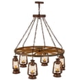 thumbnail image 3 of Meyda Tiffany 160381 Miners Lantern 6 Light 40" Wide Lantern Chandelier - Rust, 3 of 5