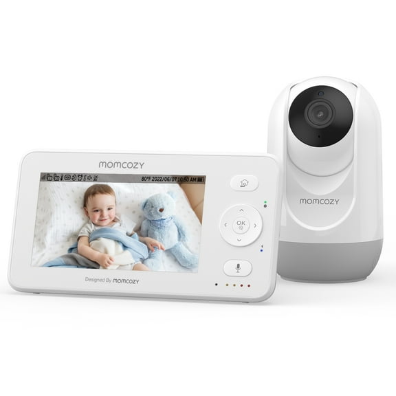 Momcozy BM02 Baby Monitor, 4.3" HD Screen, Video & Audio, Split Screen, Two-Way Talk