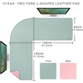 thumbnail image 2 of L-Shaped Leather Desk Pad Protector,Large Mouse Pad Corner Desk Mat,Double Sided Desk Blotter for Computer,Laptop,Office or Home,51" x 51"x 15.8",Pink and Green, 2 of 11
