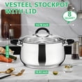 thumbnail image 5 of Vesteel 8 QT Stock Pot, Tri-Ply Bottom Stainless Steel Cooking Pot with Visible Lid, Induction Soup Pot Compatible with All Stoves, Stockpot for Stewing Simmering Boiling, Dishwasher Safe, 5 of 7