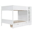 thumbnail image 6 of Bunk Bed with 2 Drawers and Multi-layer Cabinet for Boys/Girls/Teens Bedroom, Low Wood Bed Frame with Safety Guardrail, No Box Spring Needed with Maximized Space, 6 of 9