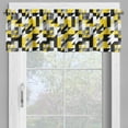 thumbnail image 4 of Ambesonne Yellow White Valance & Curtain, Squares and Houndstooh, 55"x36", Yellow Grey Black, 4 of 7