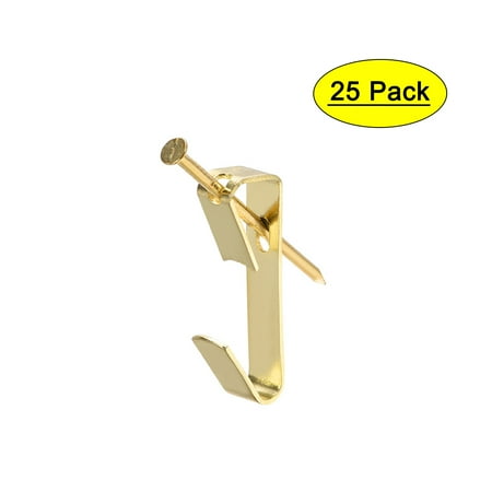 

Picture Hangers w Nails - Photo Frame Hanging Hooks Kit for Wall Mounting - Holds 20 lbs - 25 Pcs