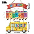 thumbnail image 3 of Jierger Cute Welcome Sign Wall Hanging Wooden Classroom Decoration with Pencil Bus Colorful First Day of School Door Hanging for Classroom Kindergarten Teacher Student Classroom Front Porch, 3 of 9