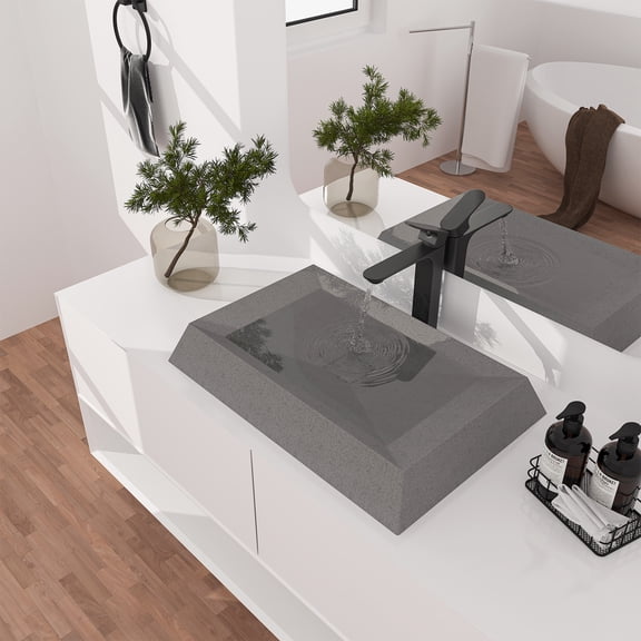 27.56*18.5-inch rectangular cement art basin with X drainage line and same color drainer