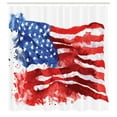thumbnail image 3 of Ambesonne American Shower Curtain, Watercolor USA Flag, 69"Wx84"L, Red Blue White, 3 of 5